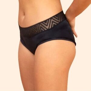 Thinx Hiphugger Moderate Period Underwear Black Size 1X NWT